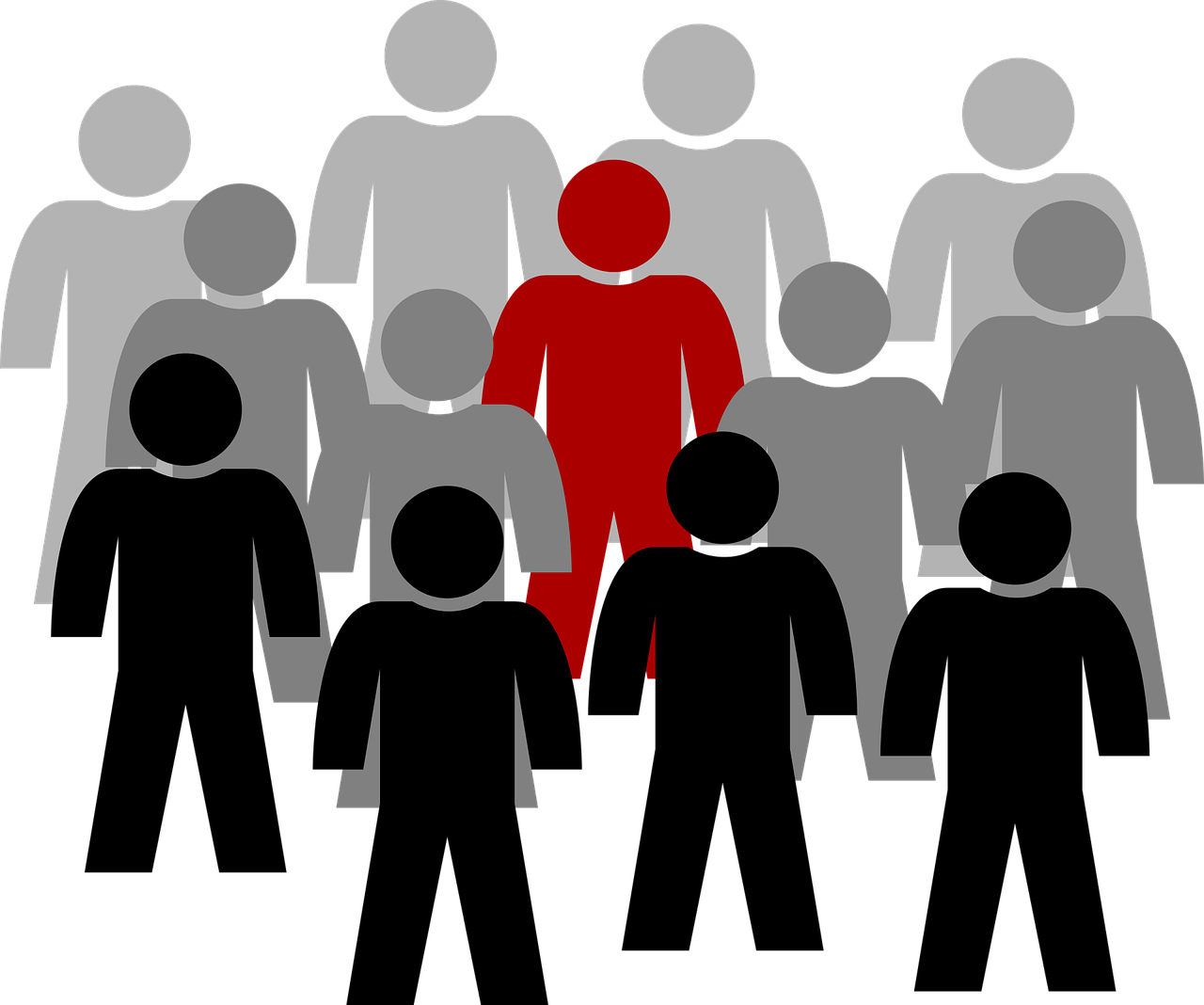 Grafika przedstawiająca grupę osób