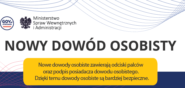 Grafika z napisem: Nowy Dowód Osobisty