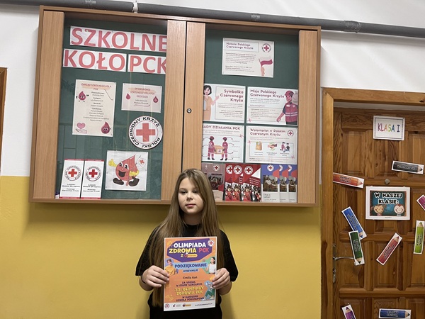 Grafika ilustrująca finalistkę etapu szkolnego olimpiady PCK