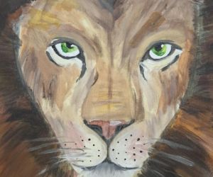Obraz przedstawiający głowę lwa
