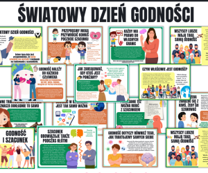 Gazetka na szkolnym korytarzu
