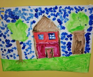 Plakat wiosenny wykonany przez ucznia