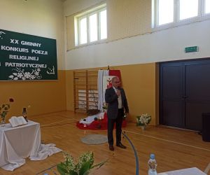 Powitanie uczestników Konkursu przez Dyrektora Szkoły Podstawowej w Mienianach