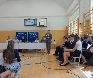 Sekretarz Gminy Hrubieszów wygłasza przemowę